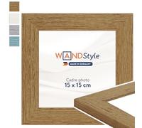 WANDStyle Cadre photo bois rustique, cadre chêne, cadres photo 15x15 cm mural, encadrement tableau 15x15 cm, cadres pour photos, encadrement à suspendre et à poser, H750 - Made in Germany
