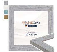 WANDStyle Cadre photo bois rustique, cadre gris, cadres photo 20x20 cm mural, encadrement tableau 20x20 cm, cadres pour photos et posters, encadrement à suspendre, H750 - Made in Germany