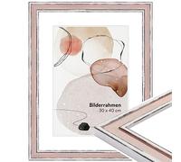 WANDStyle Cadre photo bois vintage, cadre rose, cadres photo 30x40 cm mural, encadrement tableau 40x30 cm, cadres pour photos et posters, encadrement à suspendre, H460 - Made in Germany