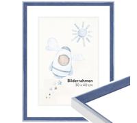 WANDStyle Cadre photo pour chambre d'enfant pour dessins DIN A4 21x29,7 cm, moderne cadre en bois bleu, Made in Germany - H080