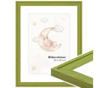 WANDStyle Cadre photo pour dessin enfant, cadres photo 30x42 cm, encadrement vert, cadre dessin enfant à changer A3, frame 42x30, encadrement à suspendre, H120 - Made in Germany