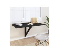 Table murale pliante - VIDAXL - 110 x 38 x 75 cm - Multicouche - Noir - Montage facile