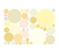 Wandtattoo Loft Lot de 40 stickers muraux décoratifs pour chambre d'enfant Motif cercles pastel Jaune pastel