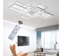 Wandun Plafonnier LED Moderne Dimmable Lampe de Salon 65W - 3 Rectangulaire avec Télécommande, Créatif Acrylique Rectangle Design Chambre Éclairage Décoratif