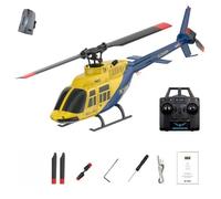WANENGEDIY A60 BELL 206 Hélicoptère radiocommandé à l'échelle 1/42 classe 90 classe 2,4 G 4 CH Rotor Flybarless Mini hélicoptère télécommandé avec flux optique maintien d'altitude, avion RC pour