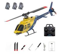 WANENGEDIY A60 BELL 206 Hélicoptère radiocommandé à l'échelle 1/42 classe 90 classe 2,4 G 4 CH Rotor Flybarless Mini hélicoptère télécommandé avec flux optique maintien d'altitude, avion RC pour