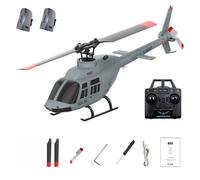 WANENGEDIY A60 BELL 206 Hélicoptère radiocommandé à l'échelle 1/42 classe 90 classe 2,4 G 4 CH Rotor Flybarless Mini hélicoptère télécommandé avec flux optique maintien d'altitude, avion RC pour