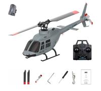 WANENGEDIY A60 BELL 206 Hélicoptère radiocommandé à l'échelle 1/42 classe 90 classe 2,4 G 4 CH Rotor Flybarless Mini hélicoptère télécommandé avec flux optique maintien d'altitude, avion RC pour