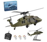 WANENGEDIY K170 UH-60L Blackhawk Flybarless Hélicoptère RC 170 classe 2,4 G 4 CH Système RC Auto-Hover, accélérateur ambidextre, RTF Bersion, 3 piles incluses