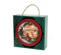 WANENGEDIY Mini maison de Noël miniature à construire pour adultes et adolescents, puzzle en bois 3D fait à la main, décoration d'intérieur unique