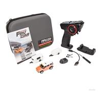 WANENGEDIY Mini voiture télécommandée FPV à l'échelle 1/64 avec caméra, appairage automatique et contrôle du module WiFi, comprend un étui de rangement et des remorques de remorquage (version RTR)