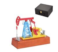 WANENGEDIY Modèle d'agrégat de pompe, modèle dynamique de machine à champs pétroliers, ornement de bureau en alliage de zinc et base en bois, pour la formation dans l'industrie pétrolière et