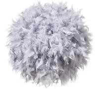 Waneway 40cm Abat-jour Plume pour Lampe Plafond, Abat Jour Suspension Lustre pour Lampe de Table ou Lampadaire, Décoration pour Chambre à Coucher, Salon, Mariage ou Fête, Gris