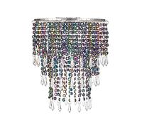 Waneway Abat-jour de Lustre Cristal pour Suspension au Plafond, Abat Jour Facile à installer pour Décoration pour Chambre à Coucher, Salon, Mariage ou Fête, Diamètre 22 cm, 3 Niveaux, Multicolore