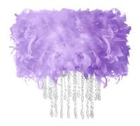 Waneway Plume Abat-jour avec Gouttes D'acrylique, Shade Moelleux pour Lampe de Plafond, Lampe Suspendue, Lustre, Lampe de Table ou Llampe de Pied, Décoration pour Chambre, Salon ou Couloir, Violet