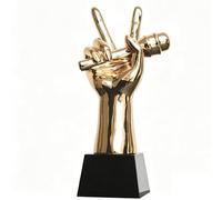 WANFANK Trophée de Chant en résine, trophée de compétition de Chant, Plaque de récompense gravée, trophée du Roi du karaoké/des dix Meilleurs chanteurs, trophée de Participation, trophée du Gagnant
