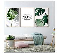 Wanfoou Lot de 3 Affiches de Qualité Supérieure, Modern Wall Art Paintings for Living Room Home Decor Style Tropical Poster Green Leaves Decorative Picture