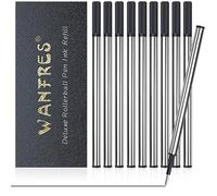 WANFRES Lot de 30 recharges pour stylo roller de luxe entièrement métallique à base d'eau Noir 0,7 mm Écriture lisse Compatible avec les stylos Pilot G2, V7 RT, Pentel Energel 0.7, Zebra Sarasa