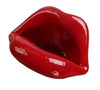 Wang-Data Cendriers créatifs en céramique avec lèvres style décoration d'intérieur (rouge foncé)