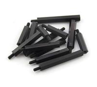 WANG TII DOO 100 Pièces M2.5 Noir À Tête Unique en Nylon, Entretoises Hexagonales, Diamètre du Filetage 6 Mm pour Les Modules D'éclairage LED Et L'électronique DIY,M2.5 * 5+6mm