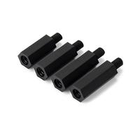 WANG TII DOO 50 Pièces De Goujons en Nylon À Tête Unique Noirs M2 avec Entretoises Hexagonales, Longueur De Filetage 6 Mm, Parfaits pour Le Bricolage Électronique,M2*22+6mm
