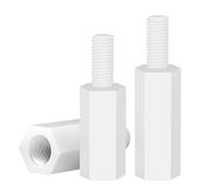 WANG TII DOO Lot de 20 Goujons Hexagonaux en Nylon Blanc M6 À Tête Simple, Filetage 6 Mm, Longueur De Colonne 20 À 45 Mm, pour Assemblage Électronique,M6*20+6mm