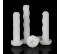 WANG TII DOO Lot de 50 Vis À Tête Ronde en Nylon Et Plastique M6, Fixations À Fente Croisée, Boulons Non Métalliques, Parfaits pour Le Modélisme Et Les Loisirs Créatifs,M6×35mm