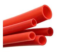 WANG TII DOO Tubing en PTFE Transparent, Longueur 5m, 6mm ID × 7/8mm OD, Tuyau en Fluoropolymère Lisse pour Routing D'équipements Industriels Et Usage Général,Red 6mm*8mm