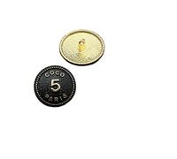 WANGBINGXING Bouton Lot de 6 Boutons Ronds en métal doré, Noir et Blanc, 5 Chiffres, for vêtements, Accessoires de Couture, Boutons décoratifs Boutons Mercerie(Black,20mm)
