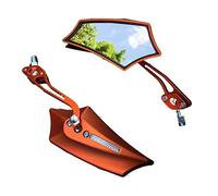 WANGBINGXING Retroviseur Moto 2pcs Moto Gauche côté Droit 8mm 10mm Rétroviseurs de rétroviseur avec des vis changeables universelles Retro Moto(Orange)