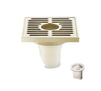 WANGBINGXING Siphon De Sol Grille De Douche Carrée en Laiton for Carrelage Vidange, Drain Sol for Machine À Laver, Grilles for Salle Bain, Crépine 10 X Cm(Zirconium Gold B)