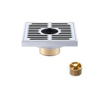 WANGBINGXING Siphon De Sol Grille De Douche Carrée en Laiton for Carrelage Vidange, Drain Sol for Machine À Laver, Grilles for Salle Bain, Crépine 10 X Cm(Chrome A)