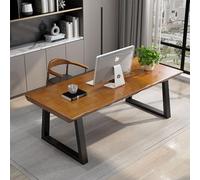 wangbochuan Grand bureau d'ordinateur administratif en bois massif de style rustique, station de travail moderne minimaliste pour la maison, idéal pour l'apprentissage, l'écriture et une utilisation