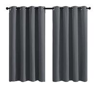 WANGCAIER Blackout Curtains Eyelet Thermal Insulated Drapes for Bedroom Living Room 2 Panels,Dark Gray-2pcs×W42*95in/107 * 241cm