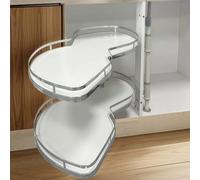 WANGCAIER Corner Cabinet Pull Out Organizer, 2 Shelf Slide Out Cabinet Kitchen Organizer, Increased Storage Space in Kitchen Cabinets, for 800/900mm Cabinets