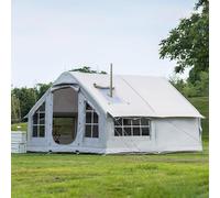 WANGCAIER Inflatable Tents for Camping 6-8 Person, Pop Up Blow Up Tent with Chimney Opening & Skylight, 4 Season Glamping Tents Large Outdoor Family Luxury Big Air House Tent