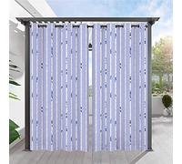 WANGCAIER Outdoor Waterproof Curtains for Patio - Sun Blocking Stripe Drapes for Pergola Terrace Garden Balcony Decoration, 2 Panel,L-2×W100*200cm(39 * 79in)