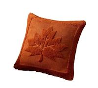 WANGCAIER Rust Red Pumpkin Fall Throw Pillow Covers Cute Halloween Cases Fur Farmhouse Cushion Maple Leaf Harvest Holiday Accent Cases for Home Bedroom Living Room Couch Bed(2 Piece 50x50cm,Orange)