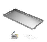 WANGCEPLSD Bac Condensat Clim en Acier Inoxydable pour Climatiseur, Bac de Vidange, Bords Lisses et Soudure sans Joint, Comprend Un Fil d'acier Réglable et Un Tuyau D'évacuation(100 * 30cm/39 * 12in)