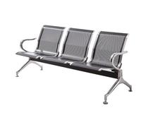 WANGCEPLSD Banc de Réception 3 Places, Banc de Salle D'attente avec Cadre en Acier, Mobilier pour Salle D'attente de Salon, Capacité de Charge 500 Kg, pour Clinique, Aéroport, Hôpital(Black)