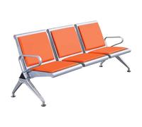 WANGCEPLSD Banc de Réception D'aéroport 3 Places, Banc de Salle D'attente avec Accoudoirs, Structure Stable, pour Hall D'entrée, Clinique, Salon de Coiffure(Orange)