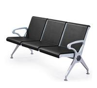 WANGCEPLSD Banc de Réception D'aéroport a 3 Places, Siège de Bureau avec Accoudoirs, Structure en Acier, pour Aéroports, Marchés, Banques et Hôpitaux(Black)