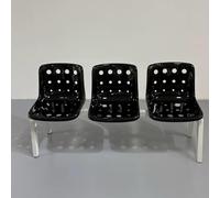 WANGCEPLSD Banc de Salle D'attente avec Cadre en Acier, Banc de Réception avec Dossier, Assise en PP, Capacité de Charge de 300 Kg, pour Les Halls D'entrée de Bureaux et Les Salons(Black)