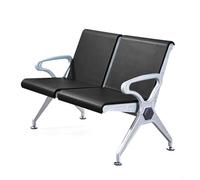 WANGCEPLSD Chaise de Salle D'attente 2 Places en Acier, Chaises d'accueil avec Accoudoirs et Dossier, pour Les Aéroports, Les Banques et Les Hôpitaux(Black)