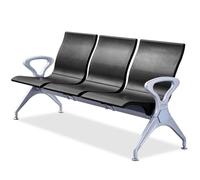 WANGCEPLSD Chaise de Salle D'attente 3 Places, Banc de Réception, Assise en Polyuréthane, Capacité de Charge de 500 Kg, pour Hall D'entrée, Clinique, Bureau(Black)