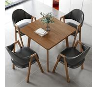 WANGCEPLSD Ensemble Table et 4 Chaises, Table de Reunion, Plateau en MDF, Pieds en Acier au Carbone, Idéale pour Bar, Balcon, Chambre, Bibliothèque, Salle de Billard(Black)