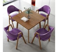 WANGCEPLSD Ensemble Table et 4 Chaises, Table de Reunion, Plateau en MDF, Pieds en Acier au Carbone, Idéale pour Bar, Balcon, Chambre, Bibliothèque, Salle de Billard(Purple)