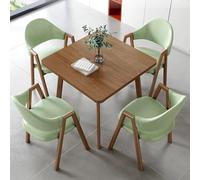 WANGCEPLSD Ensemble Table et 4 Chaises, Table de Reunion, Plateau en MDF, Pieds en Acier au Carbone, Idéale pour Bar, Balcon, Chambre, Bibliothèque, Salle de Billard(Green)