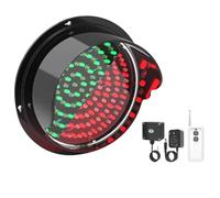 WANGCEPLSD Feu Tricolore, Feu de Signalisation 2 en 1 Rouge et Vert, Feu de Circulation avec Télécommande, Boîtier en ABS Noir, Feu de Signalisation Extérieur Étanche IP67, AC 100-220 V(300mm/12in)