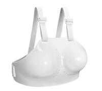 WANGCEPLSD Protège Poitrine de Sport D'escrime, Plastron D'Escrime Femme Protection, Bande Élastique Ajustable, Protection en PP, pour Fleuret, Épée et Sabre(White,XL)